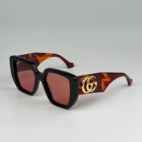Gucci GG0956S 009 BRAND NEW Sunglasses Black Havana Orange Cat Eye Unisex - Picture 1 of 11